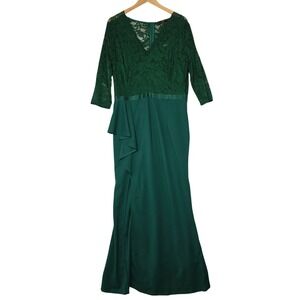 Missmay Womens Size 2XL Dark Green Lace Maxi Formal Dress Wedding Guest
